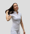 polo concours femme blanc sobre manches courtes alexandra ledermann sportswear alsportswear
