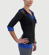 petit pull myboo noir & bleu roi profil alexandra ledermann sportswear alsportswear
