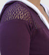 petit pull myboo prune & blanc detail dentelle alexandra ledermann sportswear alsportswear