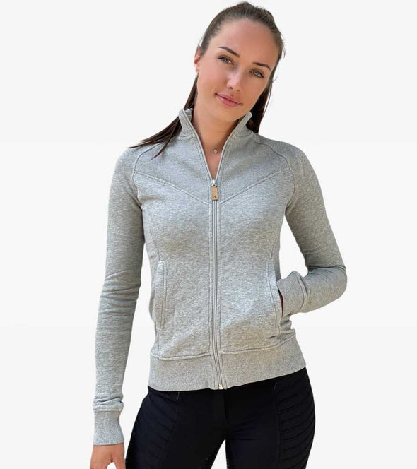 sweatshirt femme gris clair samedi alexandra ledermann sportswear alsportswear