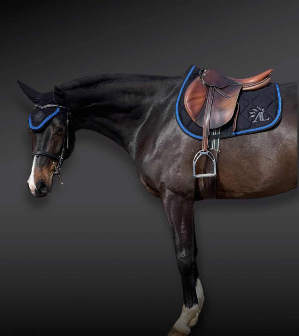 tapis cheval mesh noir cordes bleu roi paillettes alexandra ledermann sportswear alsportswear