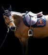 ensemble tapis bonnet cheval noir logo orange alexandra ledermann sportswear alsportswear