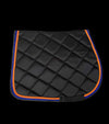 tapis de selle concours cheval noir cordes orange bleu marine alexandra ledermann sportswear alsportswear