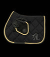 tapis de selle mesh noir cordes or noir logo paillete alexandra ledermann sportswear alsportswear