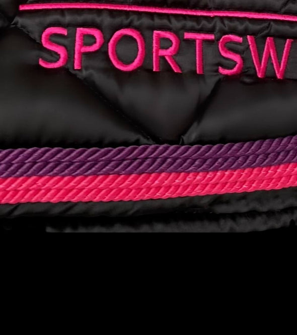 tapis de selle noir cordes rose fushia violet alexandra ledermann sportswear alsportswear