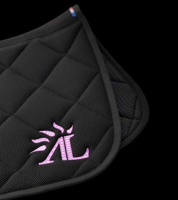 tapis double poney mesh noir rose chamallow alexandra ledermann sportswear alsportswear