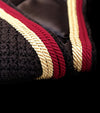 ensemble tapis bonnet cheval chocolat cordes rouge or zoom alsportswear alexandra ledermann sportswear