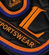 tapis et bonnet concours cheval noir orange fusion bleu marine alexandra ledermann sportswear alsportswear