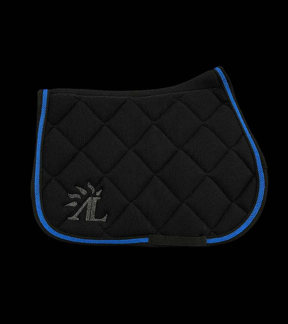 tapis de selle mesh noir cordes bleu roi noir logo pailleté alexandra ledermann sportswear alsportswear