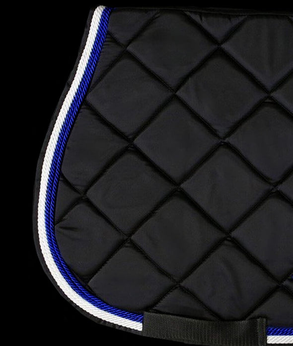 tapis de selle noir bleu roi blanc verso alexandra ledermann sportswear alsportswear