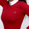 Polo Walikota rouge col montant Alexandra Ledermann Sportswear ALSportswear