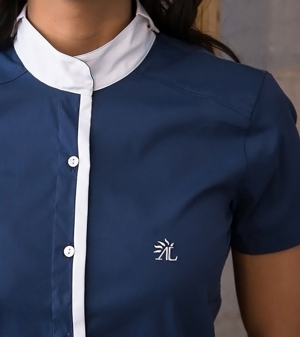 chemise bleu sans repassage femme equitation espanola alexandra ledermann sportswear alsportswear