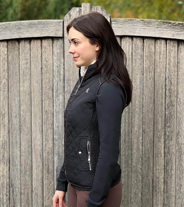 veste sans manches equitation noire breeze cavaliere alexandra ledermann sportswear alsportswear