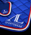 ensemble tapis bonnet bleu roi cheval poney cordes rouges blanc alexandra ledermann sportswear alsportswear