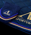 bonnet de concours cheval bleu marine cordes or caramel bleu roi alexandra ledermann sportswear alsportswear