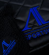 ensemble tapis bonnet noir bleu roi cheval alsportswear alexandra ledermann sportswear