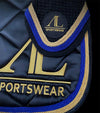 ensemble tapis bonnet noir cordes bleu roi or alexandra ledermann sportswear alsportswear