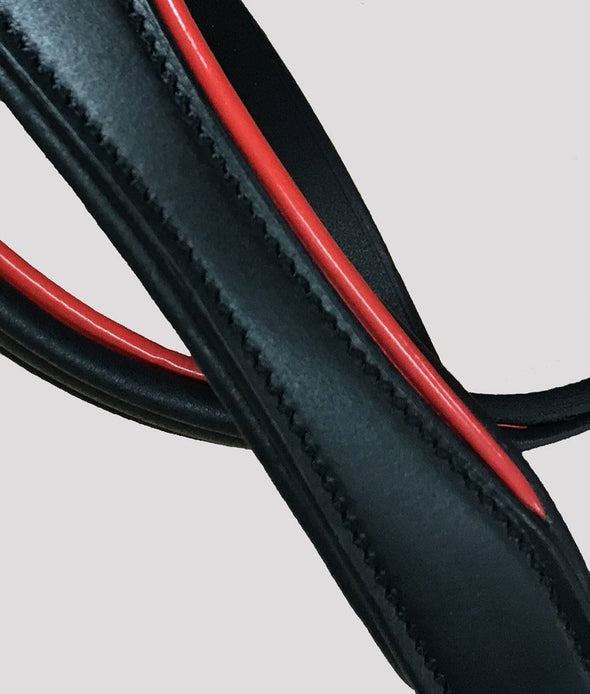 licol cuir noir details rouge cheval poney piping alexandra ledermann sportswear alsportswear