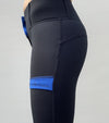 pantalon equitation color vibes noir details bleu roi zoom profil gauche alexandra ledermann sportswear alsportswear