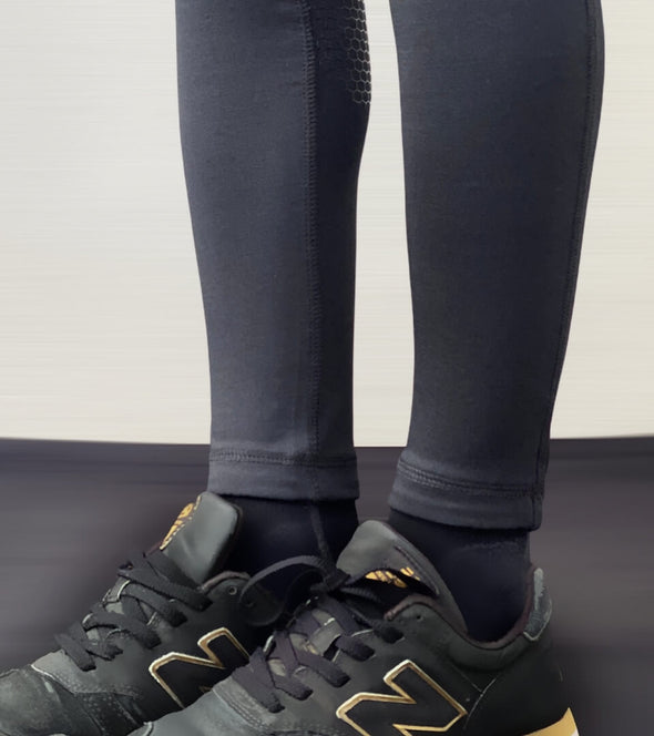 pantalon equitation color vibes noir details tan bas de jambe profil alexandra ledermann sportswear al sportswear