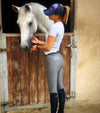 Pantalon d'équitation Full Grip Geni-AL Gris (taille haute)