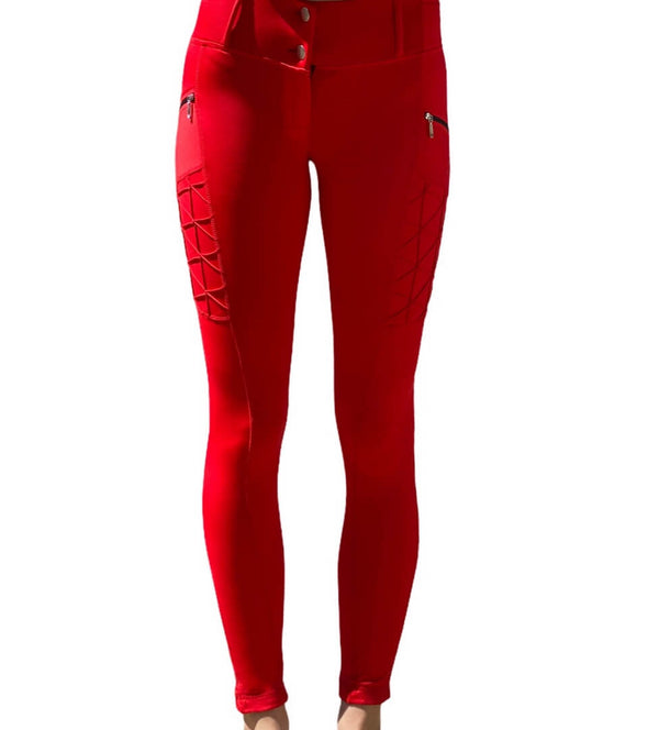 pantalon equitation rouge magic vibes poches alexandra ledermann sportswear alsportswear