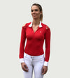 polo rouge femme unleash alexandra ledermann sportswear alsportswear