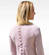 pull equitation details dos feminin rose poudre zoom alexandra ledermann sportswear alsportswear