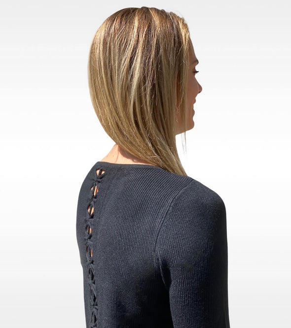 pull equitation details dos noir zoom profil alexandra ledermann sportswear alsportswear