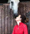pull sweat rouge equitation femme samedi alexandra ledermann sportswear alsportswear