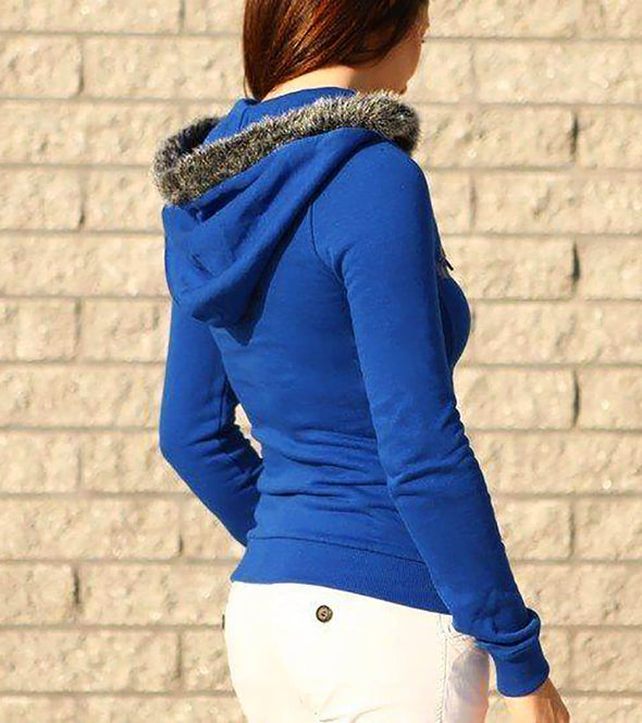 sweat bleu a capuche femme friday alexandra ledermann sportswear alsportswear