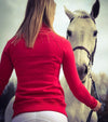 sweatshirt rouge femme equitation samedi alexandra ledermann sportswear alsportswear
