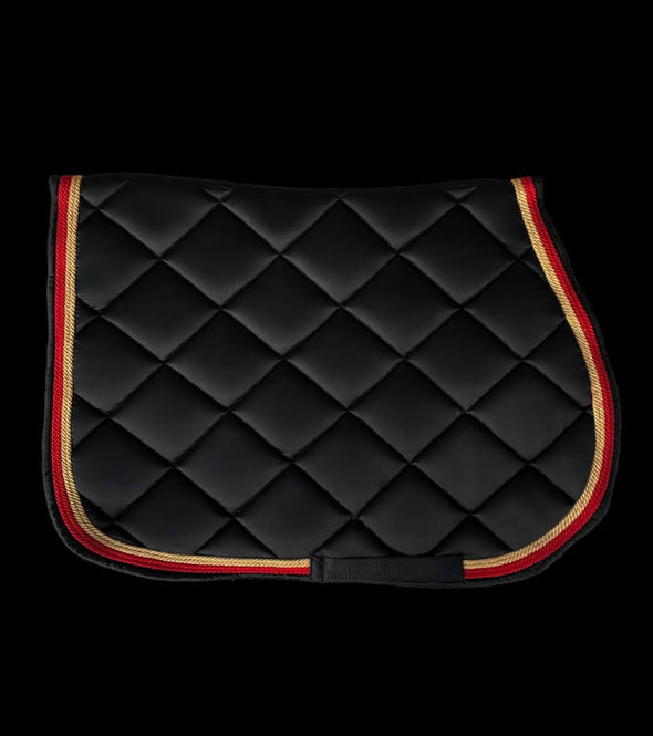 tapis de selle noir cordes rouge or verso alsportswear alexandra ledermann sportswear