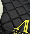 tapis de selle satine noir jaune alexandra ledermann sportswear alsportswear