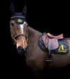 tapis de selle cheval noir et jaune fluo alexandra ledermann sportswear alsportswear