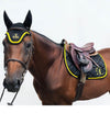 ensemble tapis bonnet cheval noir cordes jaune eclatant alexandra ledermann sportswear al sportswear