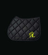 tapis de selle mesh noir jaune eclat alexandra ledermann sportswear alsportswear