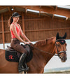 tapis de selle mesh noir rouge cheval alexandra ledermann sportswear alsportswear