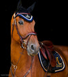 tapis de selle noir cheval cordes bleu roi or al sportswear alexandra ledermann sportswear