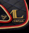 tapis de selle noir cordes rouge or cheval al sportswear alexandra ledermann sportswear